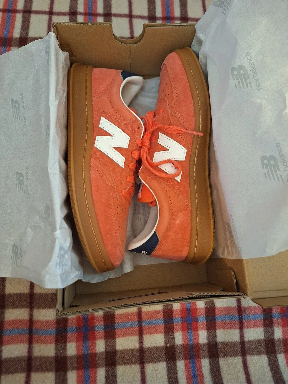 New Balance Unisex Red Suede Sneakers with White 'N' Brand New,